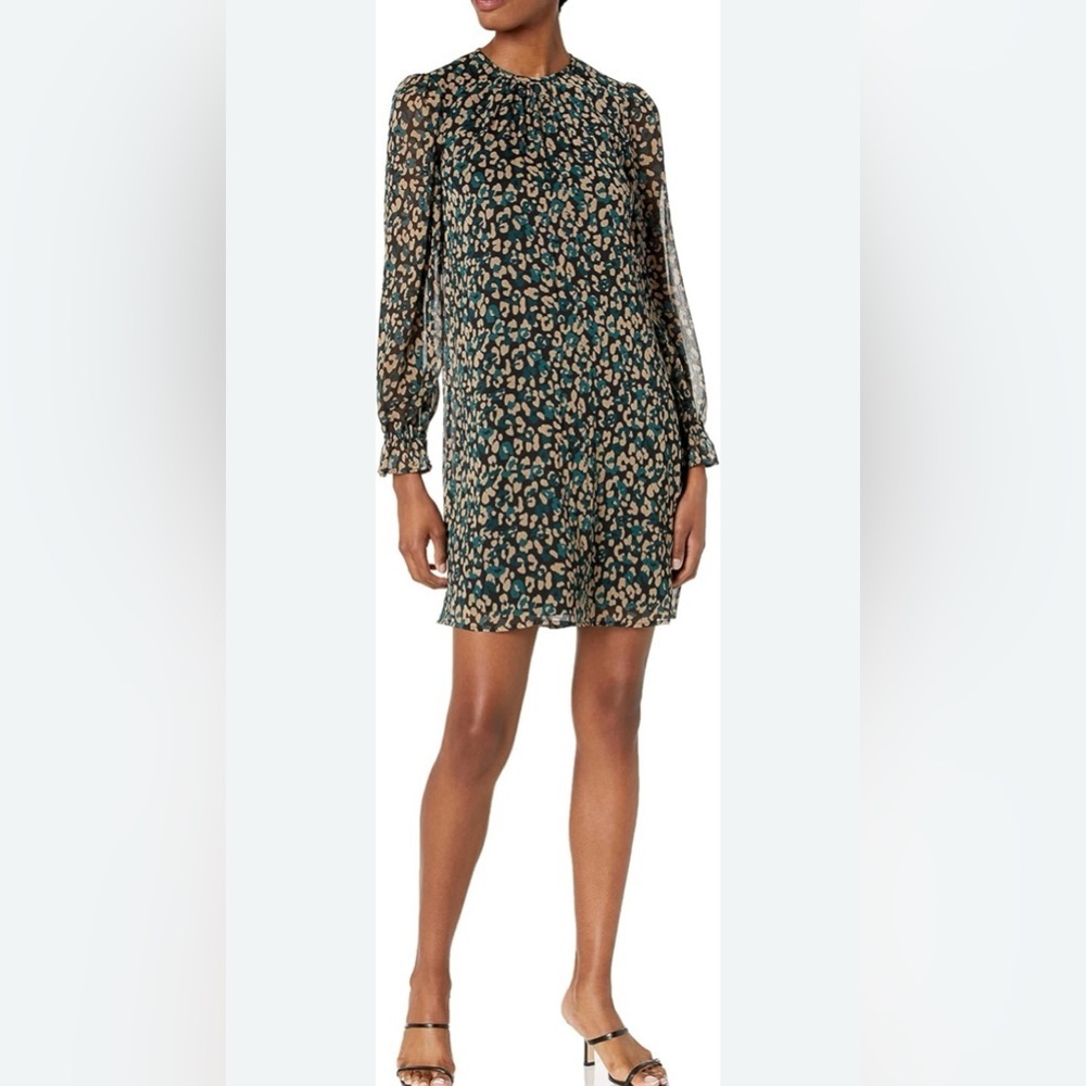 Tommy Hilfiger Animal Print Long Sleeve Dress,Sz 14,Office Church Wedding Guest